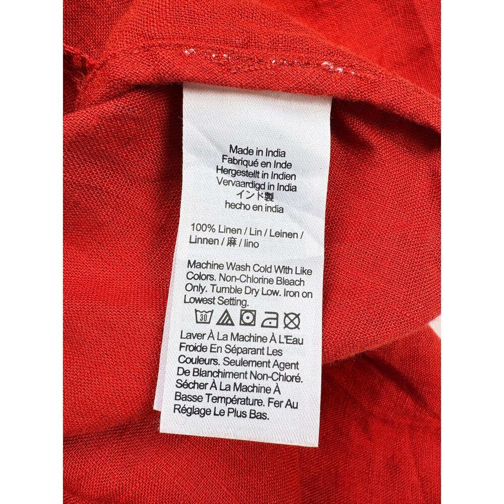 J.Crew NWT 100% Linen Relaxed Shirt Dress Red Coastal Resort Cover Up MP $148 - Picture 9 of 14